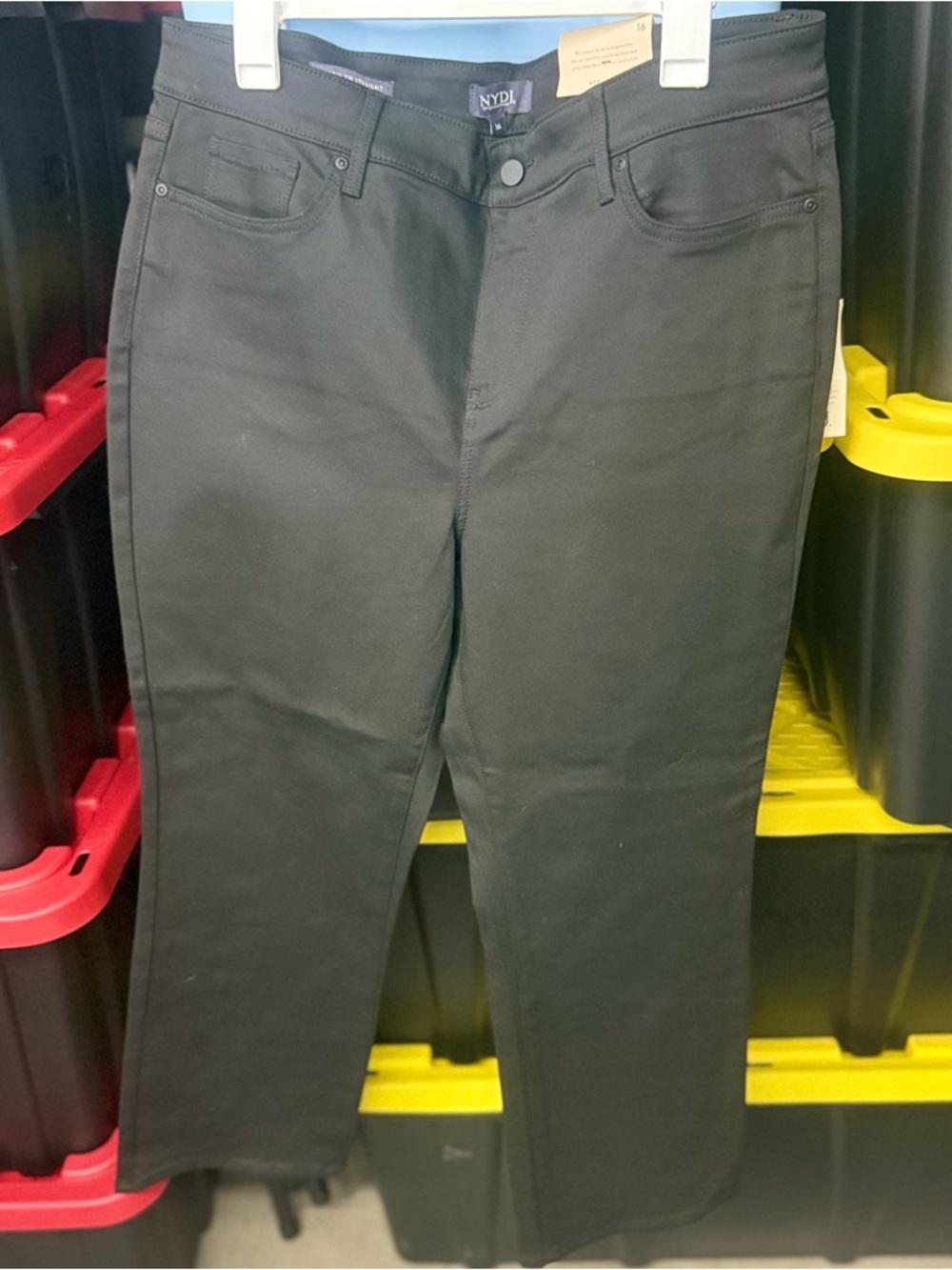 NYDJ Plus Size Black Straight Leg Jeans - Picture 5 of 10